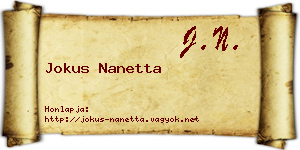 Jokus Nanetta névjegykártya